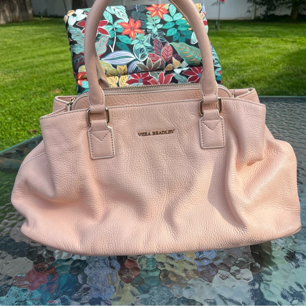 Vera Bradley Genuine Pebbled Leather Satchel